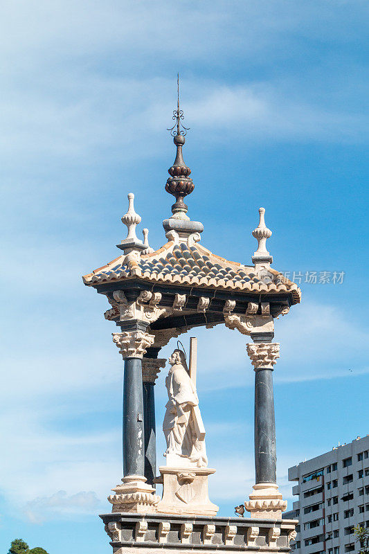 St Vincent Martyr on Puente del Real at Turia Riverbed Park (Jardín del Turia - Tramo VIII) in Valencia, Spain
